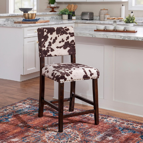 Linon cowhide bar stool