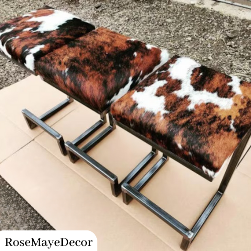 RoseMayeDecor cowhide bar stool