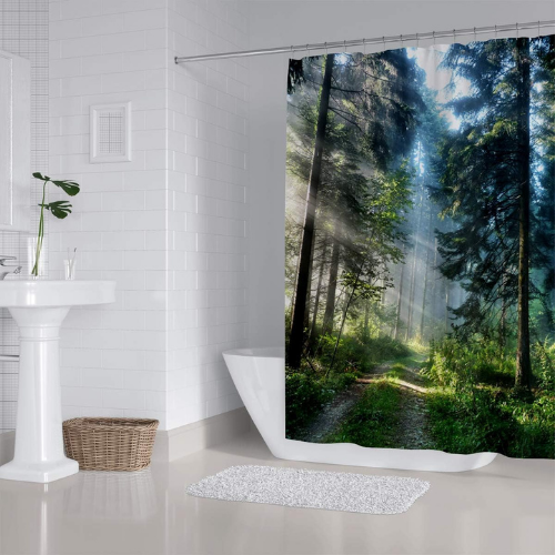 ZXMBF forest shower curtain