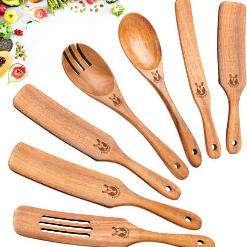 Hiqneuen Spurtles Kitchen Tools Wooden