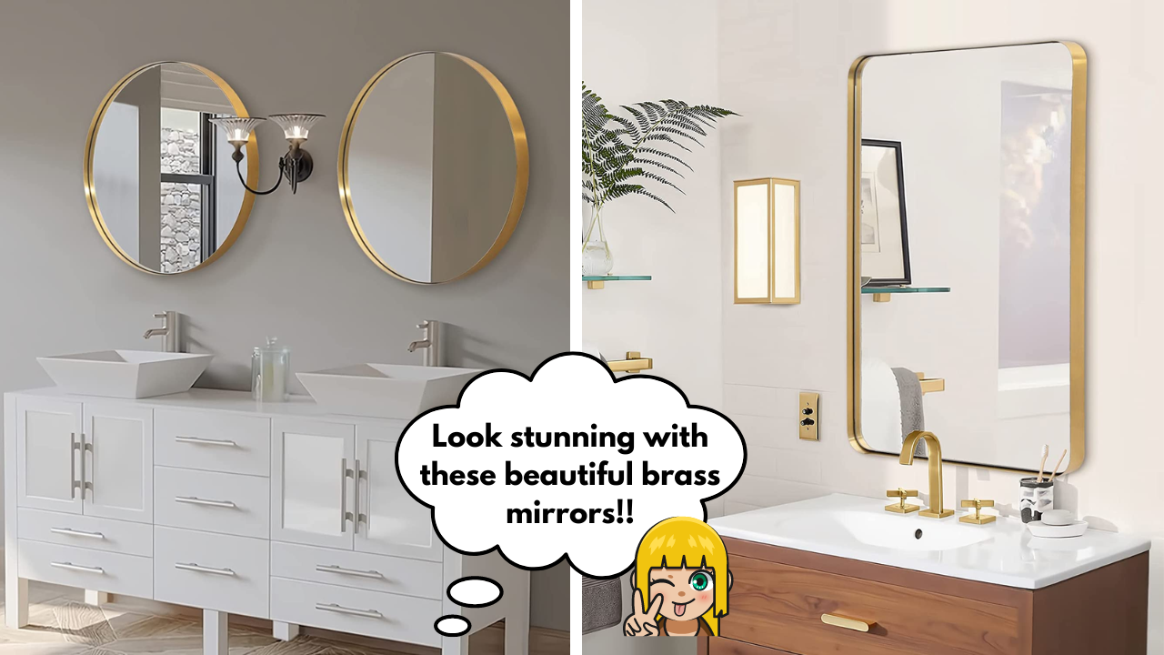 Brass wall mirror